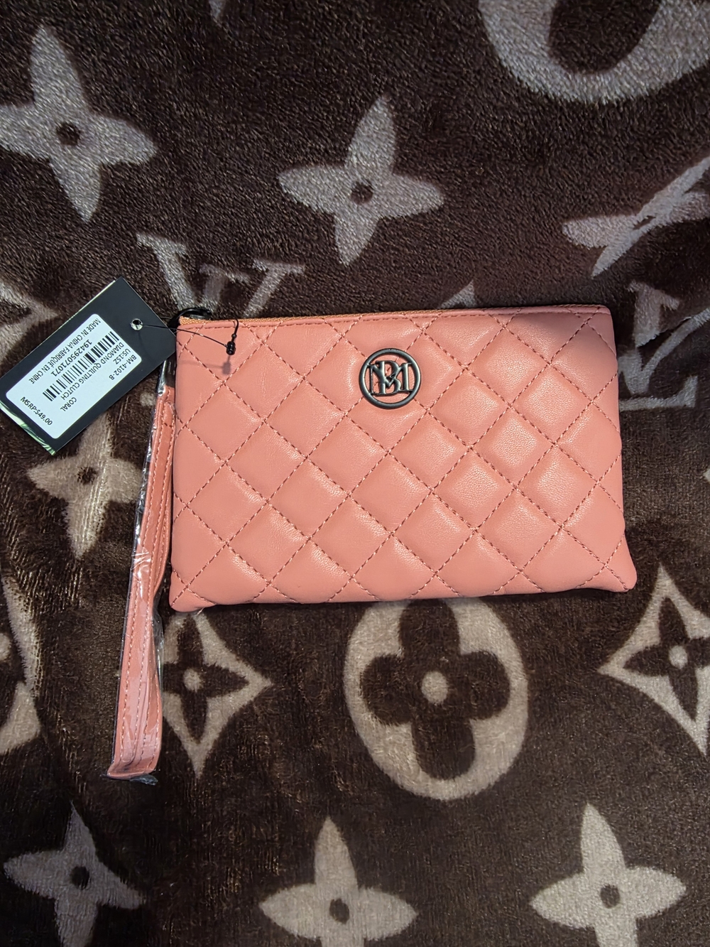 Badgley Mischka Wristlet- Coral Pink